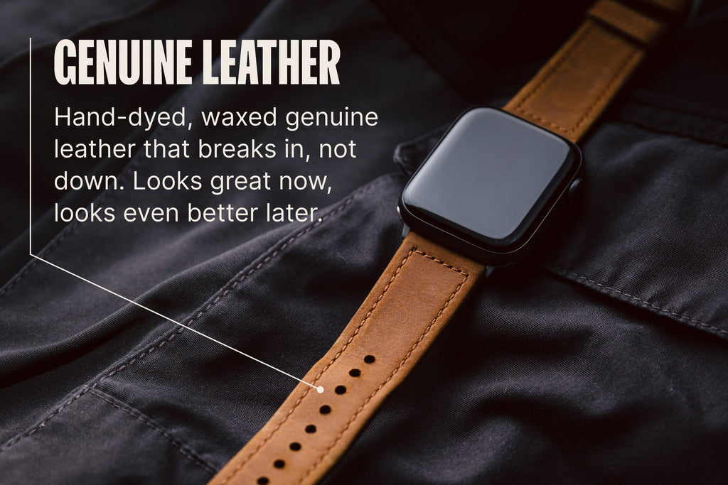 Vulcan Obsidian - Black Apple Leather Watch Band