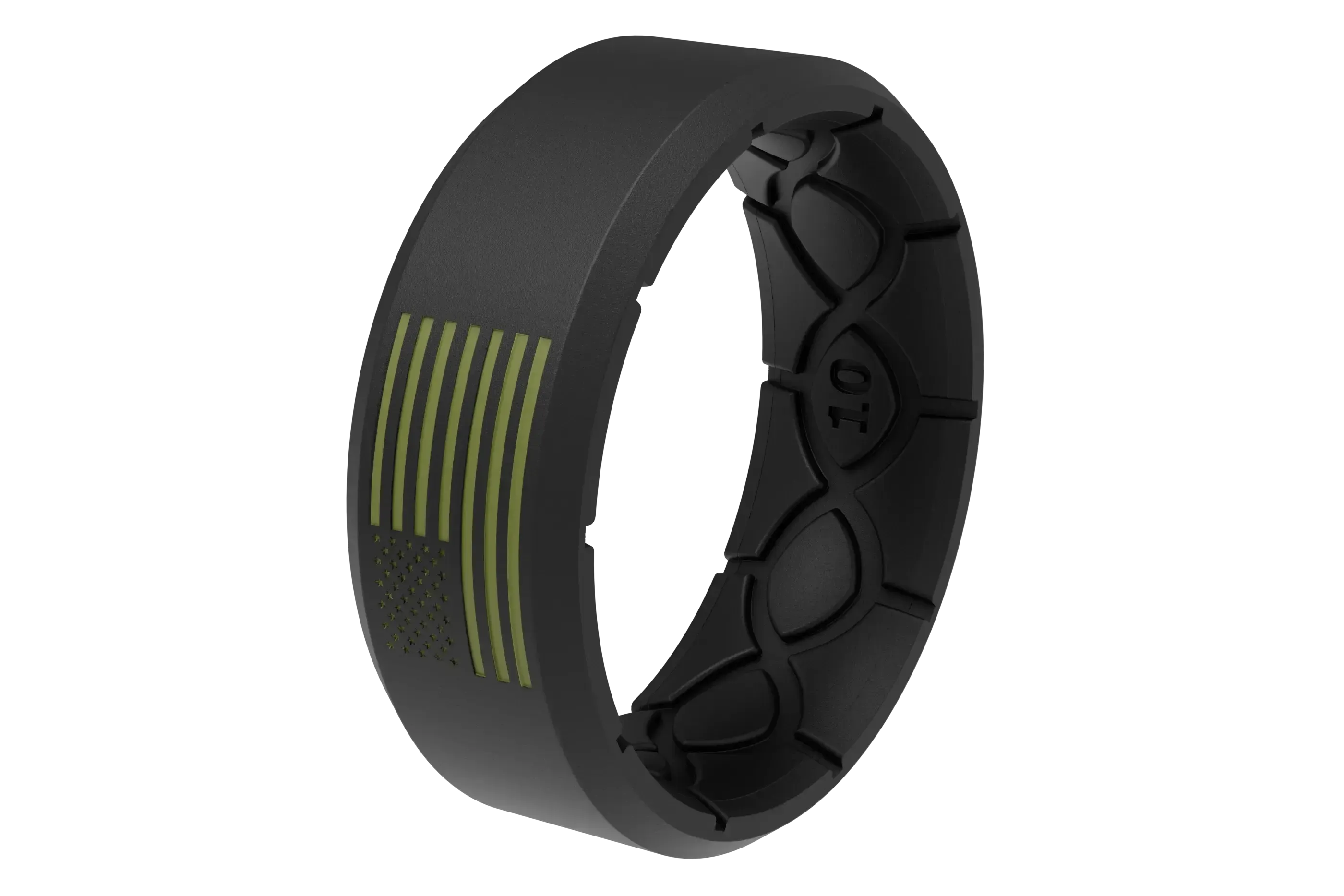 Edge Hero - America Black &amp; Moss Green Flag Ring