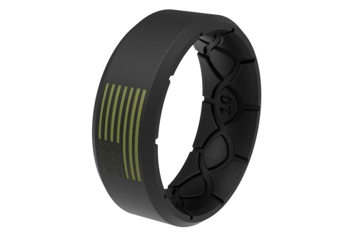 Edge Hero - America Black &amp; Moss Green Flag Ring