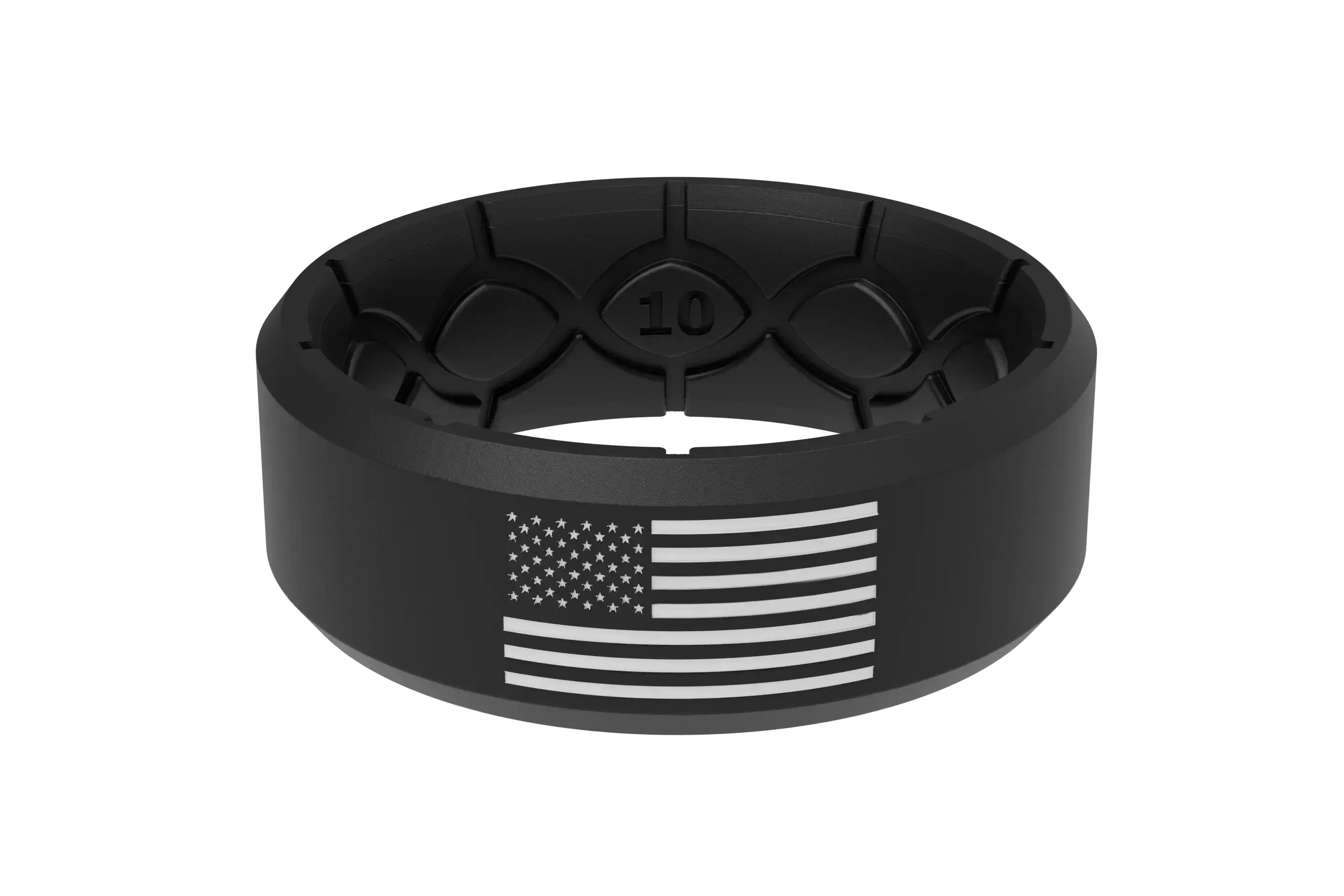 Edge Hero - America Black &amp; White Flag Ring