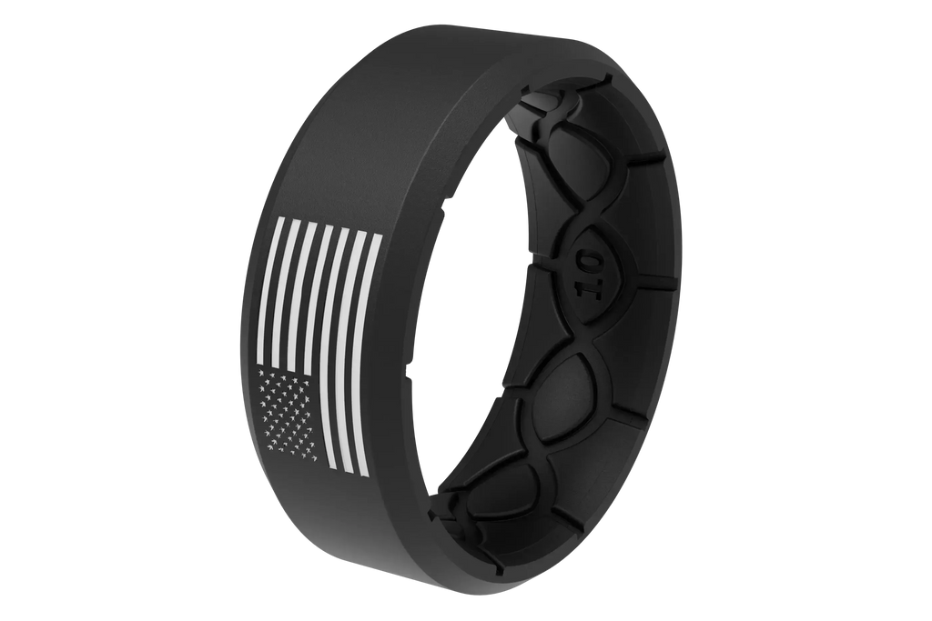Edge Hero - America Black &amp; White Flag Ring