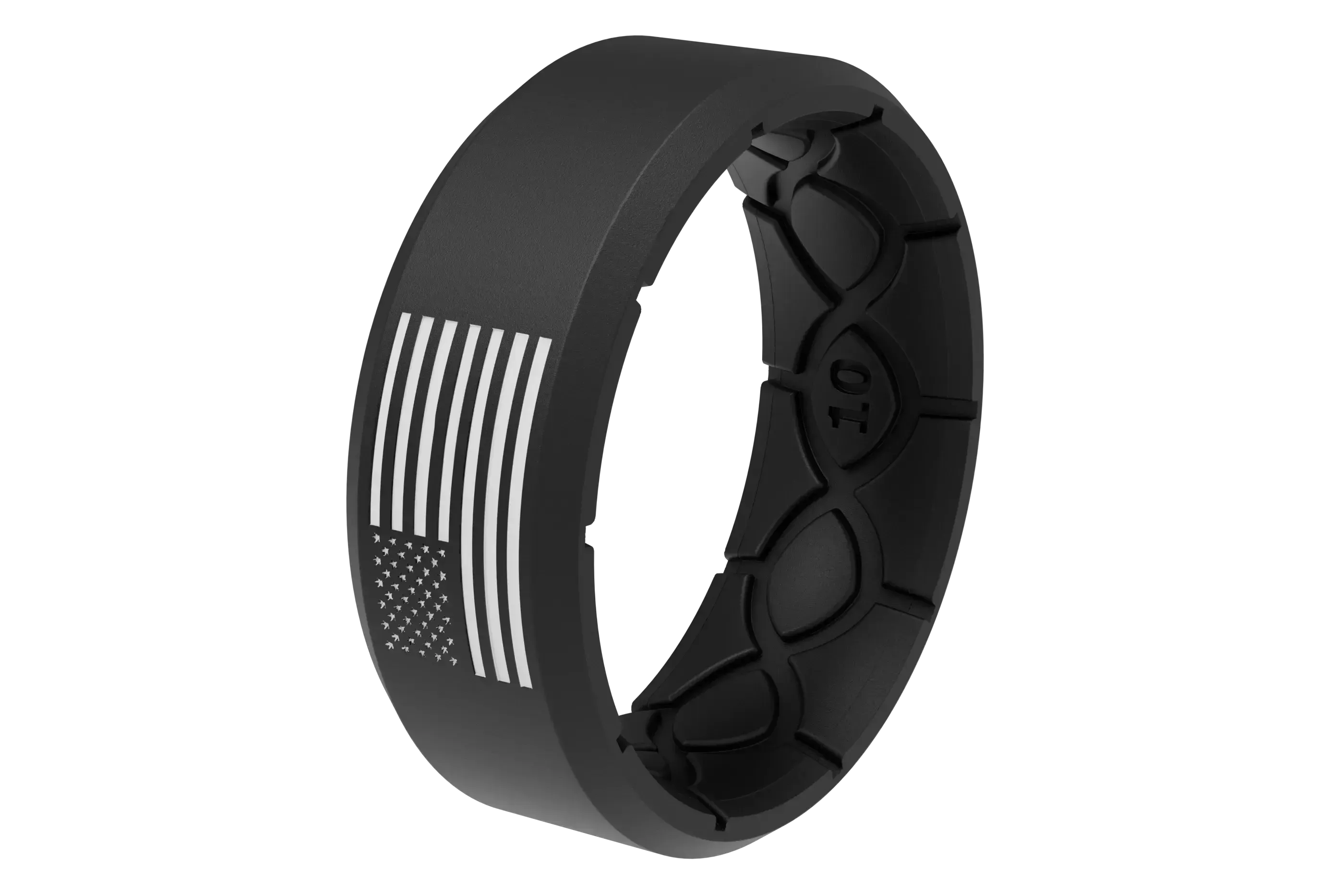 Edge Hero - America Black &amp; White Flag Ring