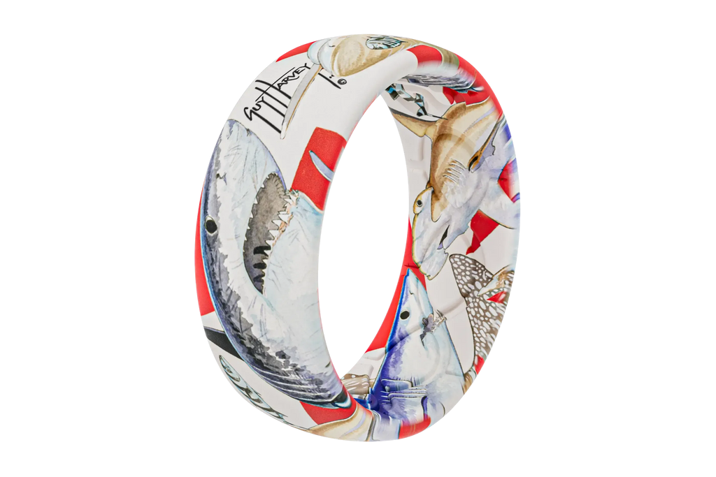 Guy Harvey Shark Collage Ring