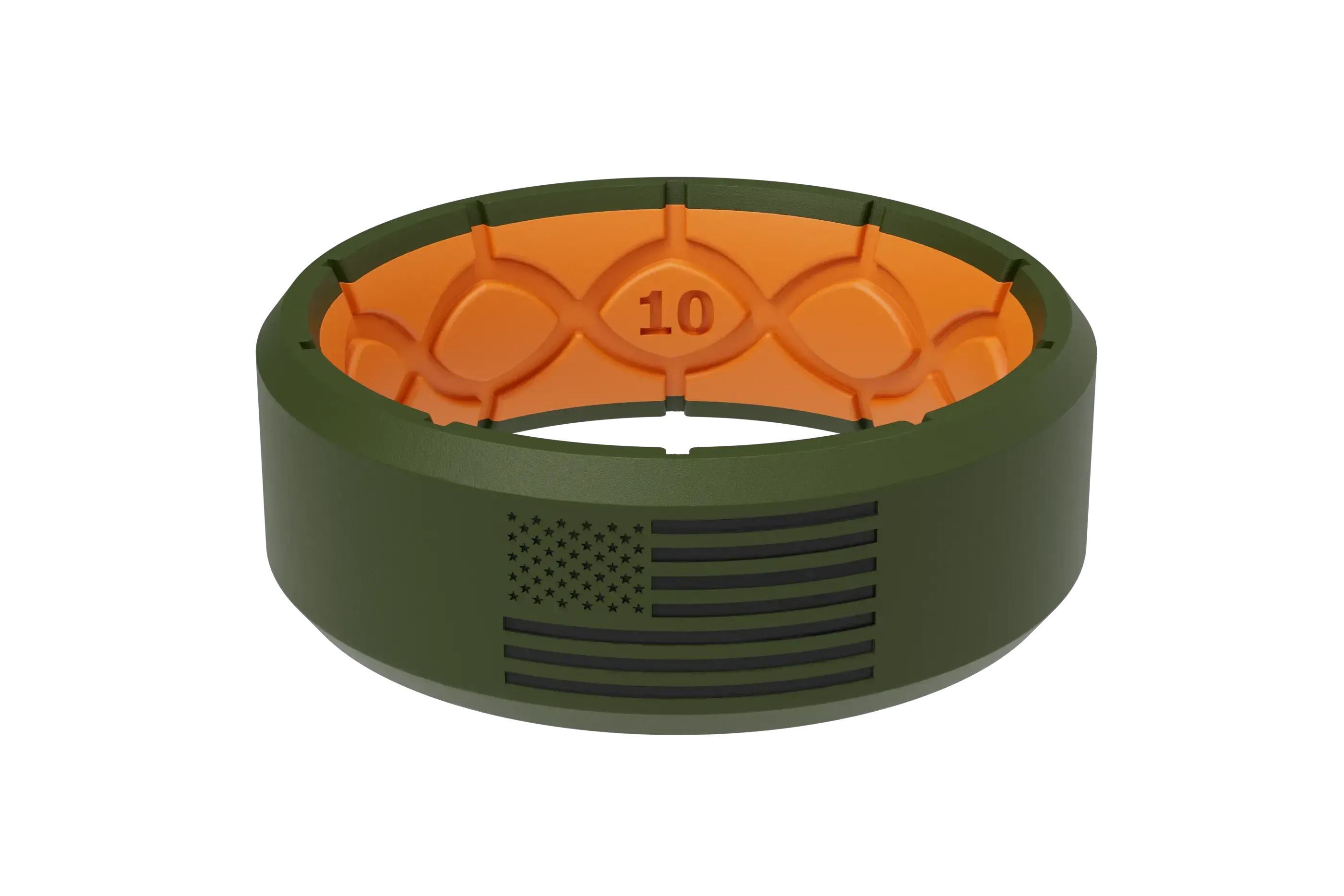 Edge Hero - America Moss Green &amp; Black Flag Ring
