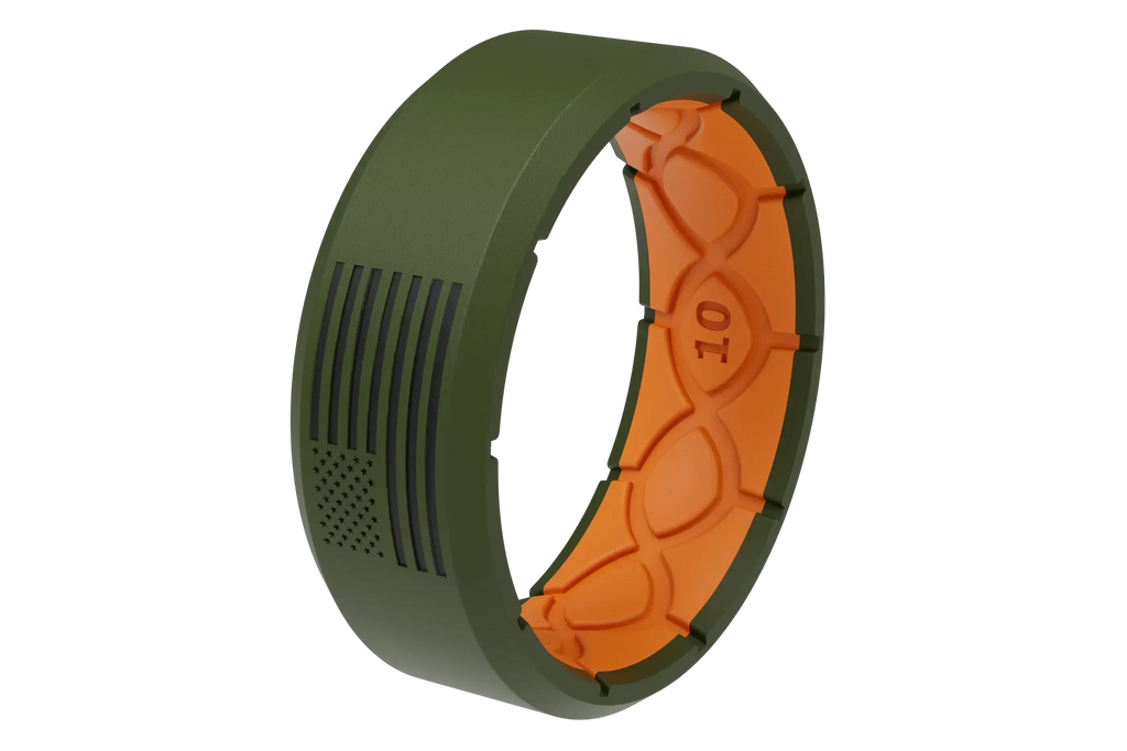 Edge Hero - America Moss Green &amp; Black Flag Ring