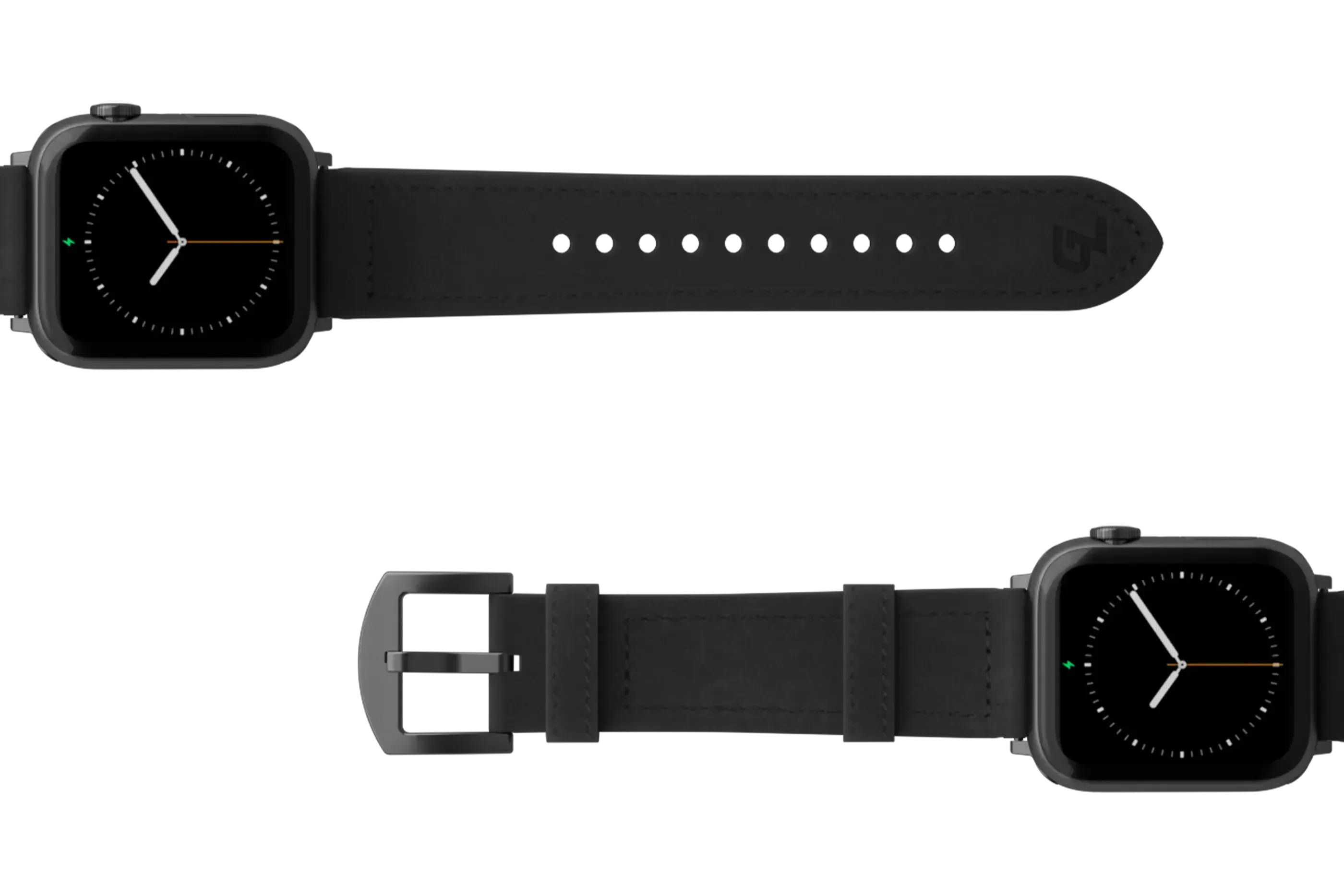 Vulcan Obsidian - Black Apple Leather Watch Band