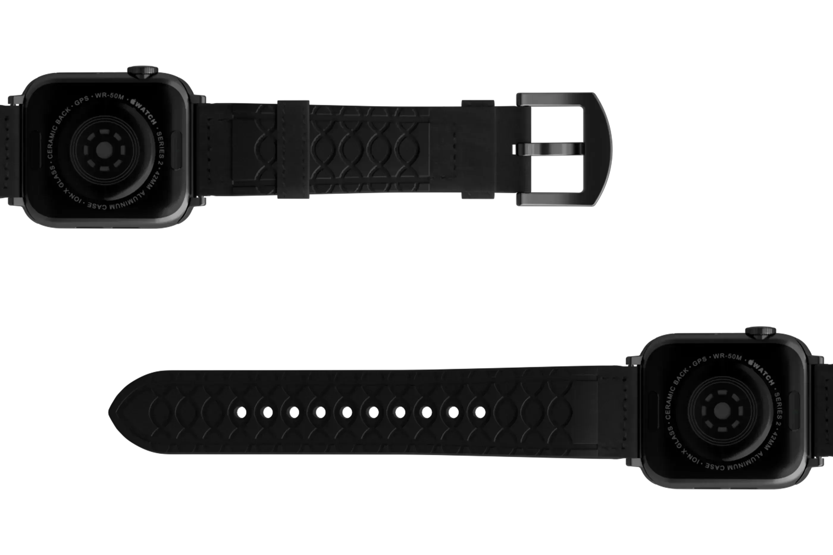 Vulcan Obsidian - Black Apple Leather Watch Band