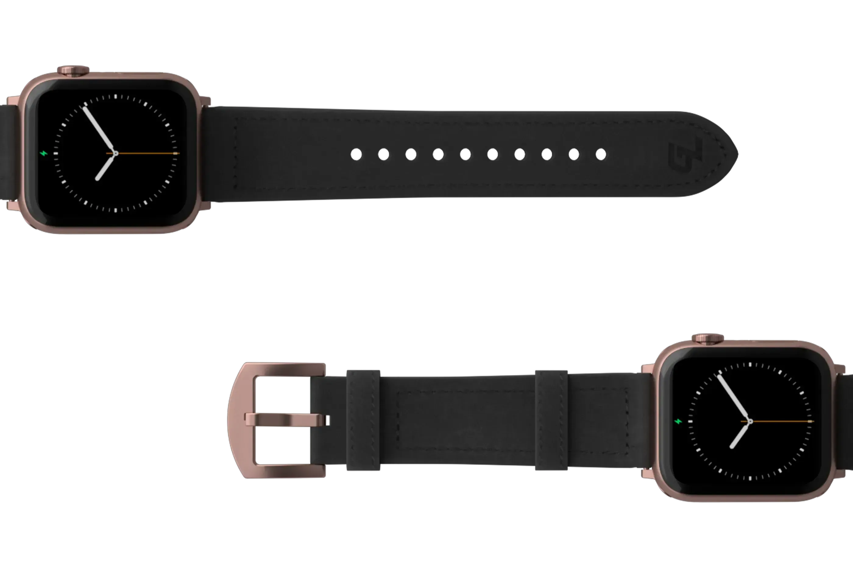 Vulcan Obsidian - Black Apple Leather Watch Band