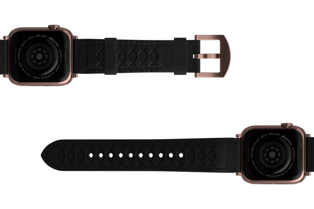 Vulcan Obsidian - Black Apple Leather Watch Band