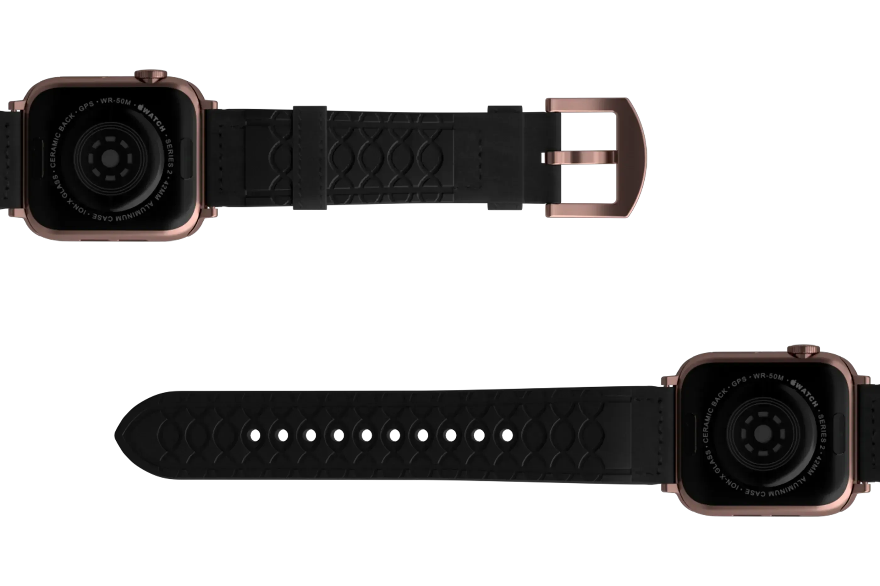 Vulcan Obsidian - Black Apple Leather Watch Band