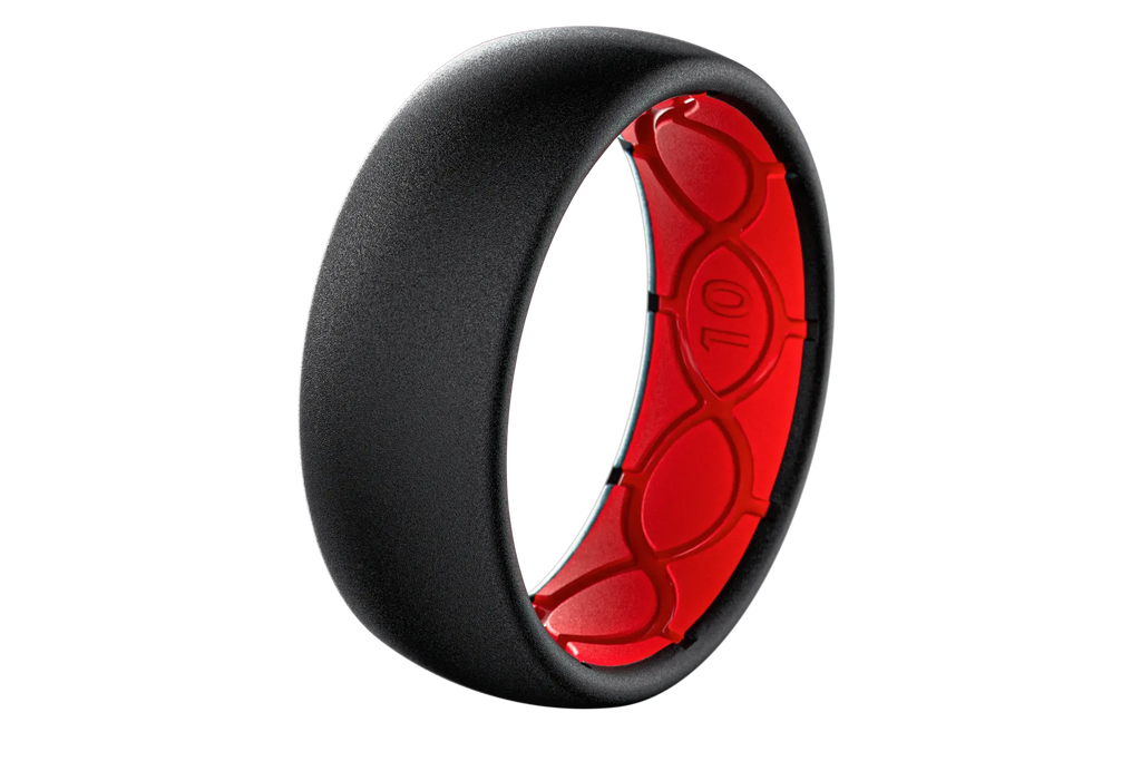Solid Midnight Black &amp; Raspberry Red Ring