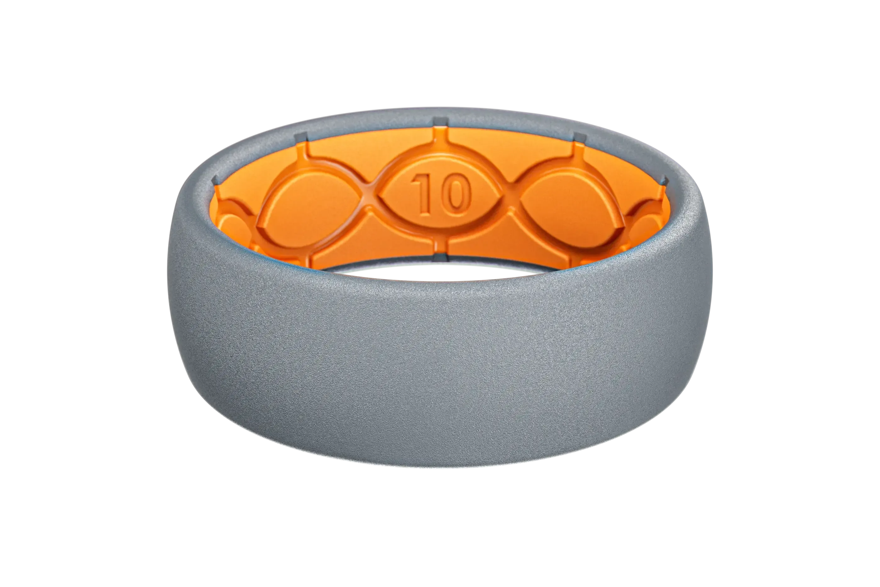 Solid Storm Grey &amp; Orange Ring