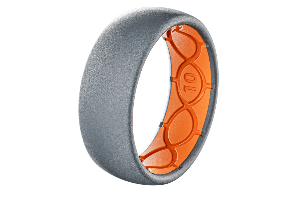 Solid Storm Grey &amp; Orange Ring