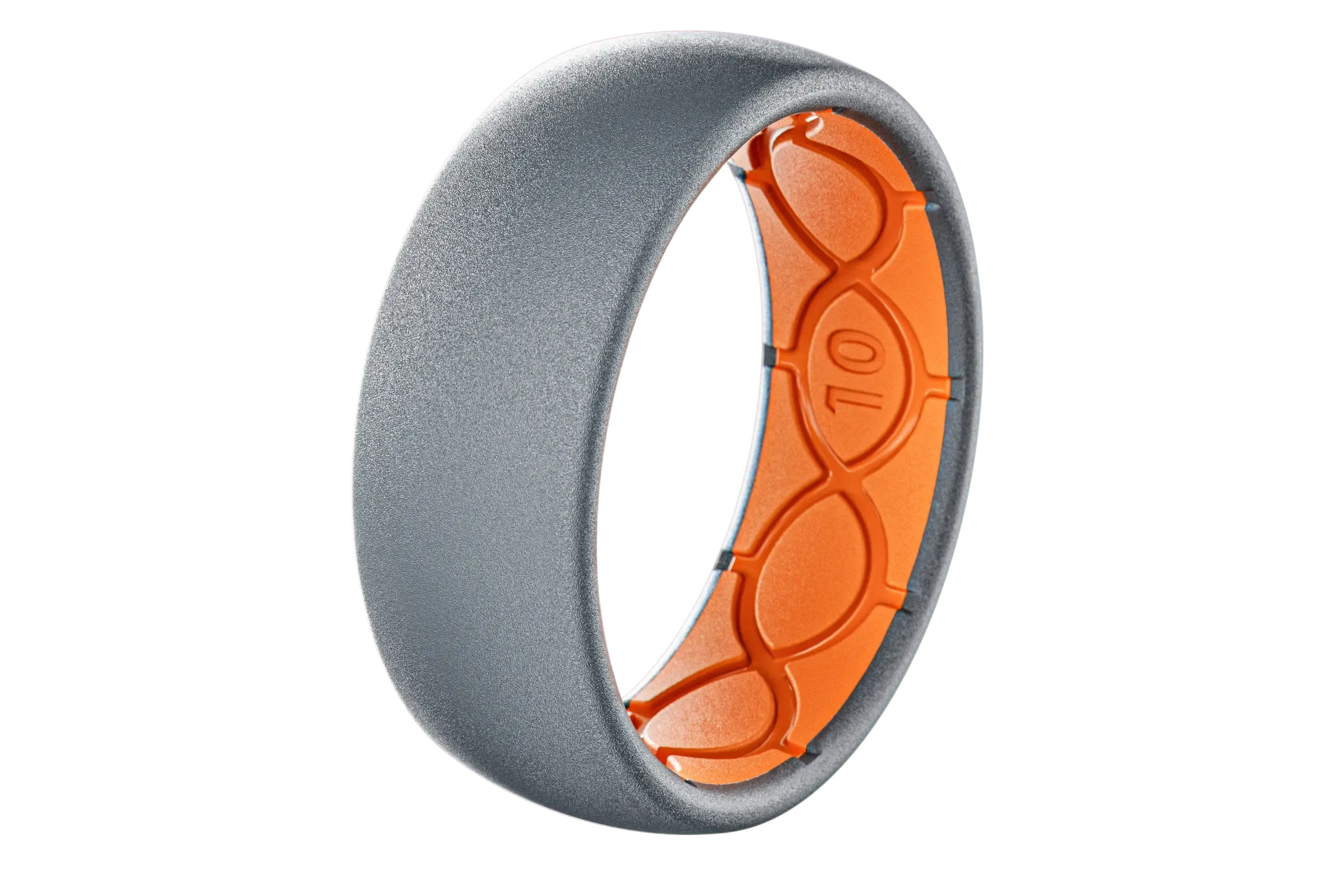 Solid Storm Grey &amp; Orange Ring