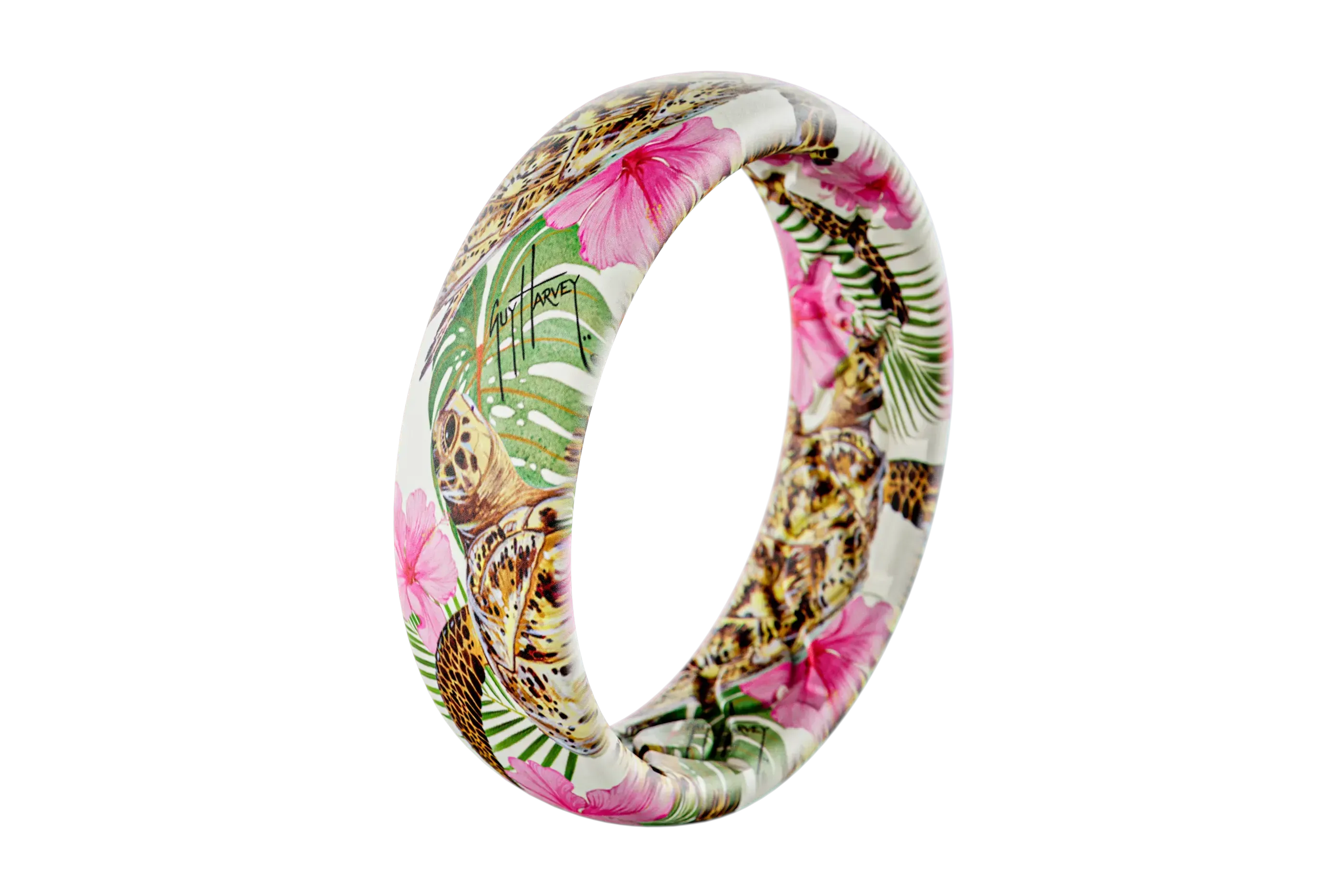 Guy Harvey Pink Hibiscus Turtle Thin Ring