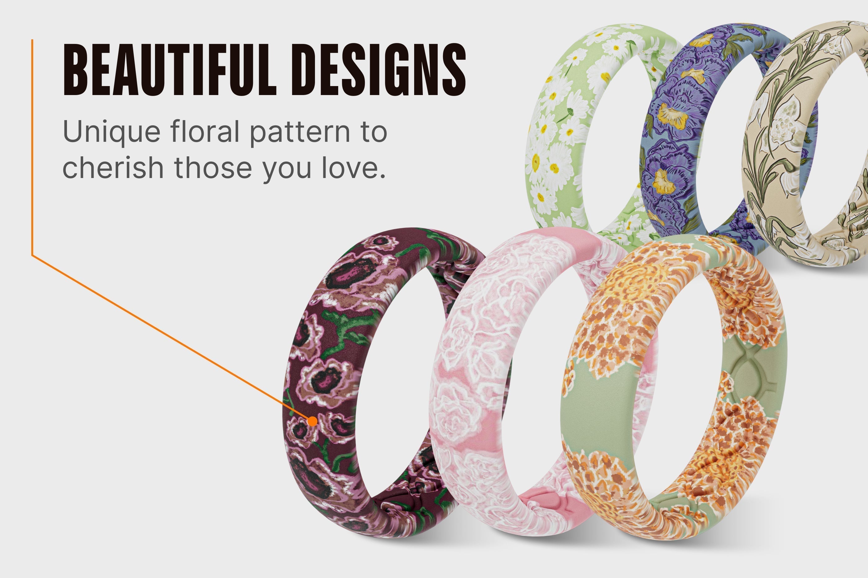 April Daisies Thin Ring