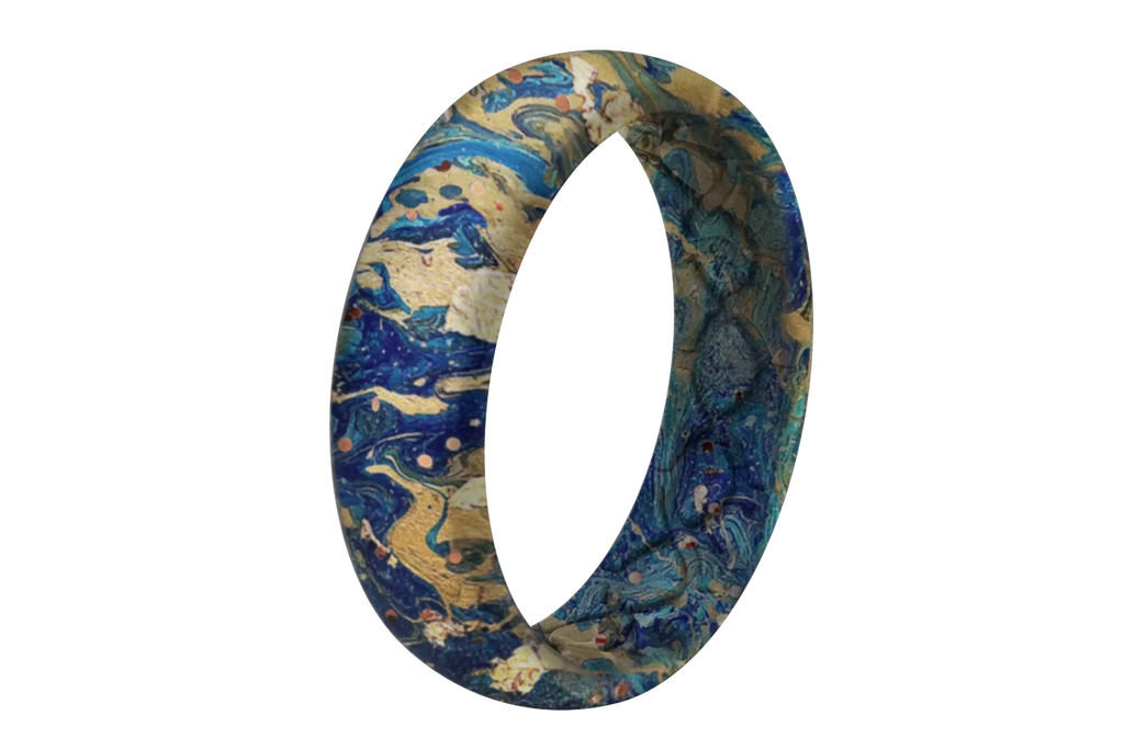 Blue Swirl Thin Ring
