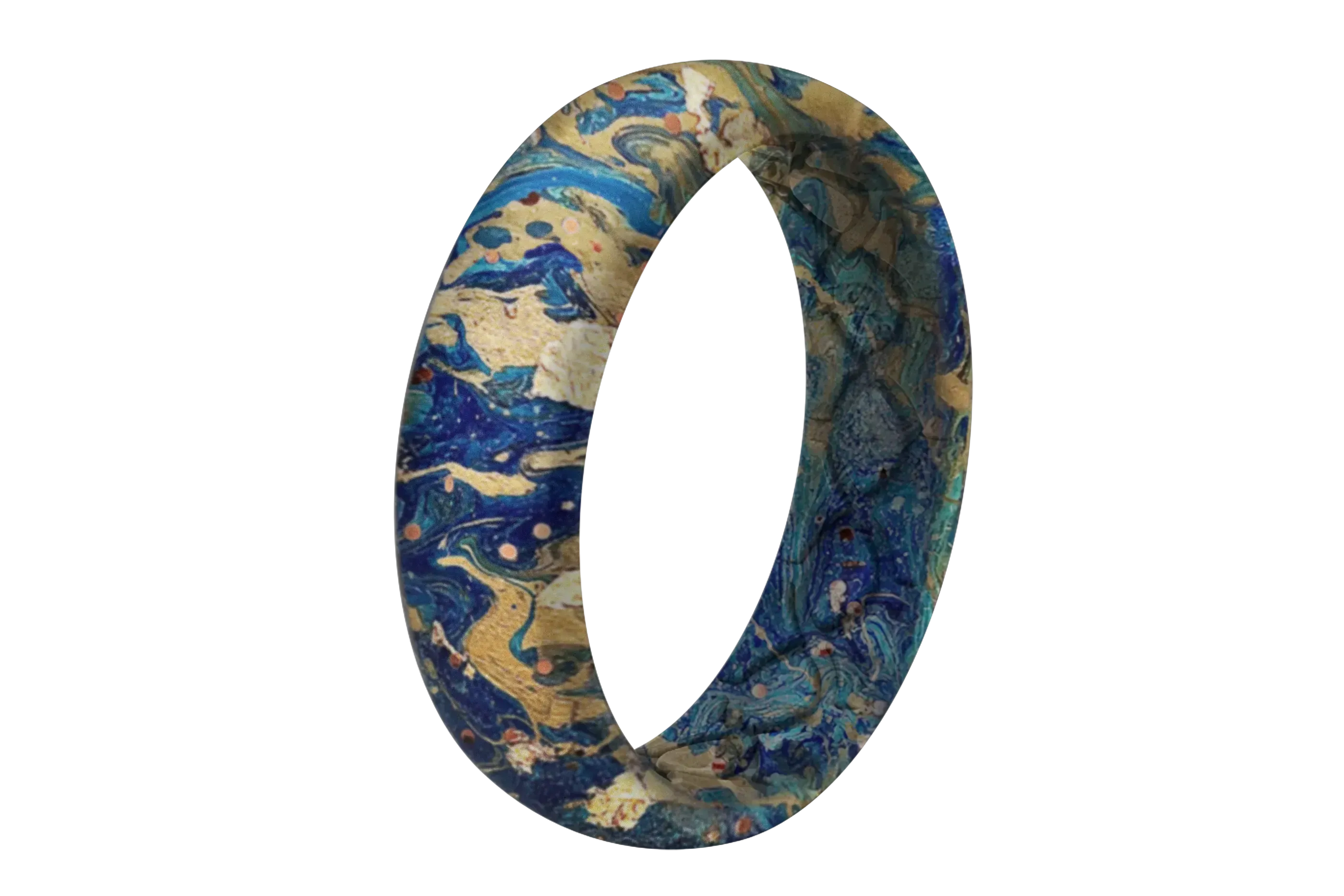 Blue Swirl Thin Ring