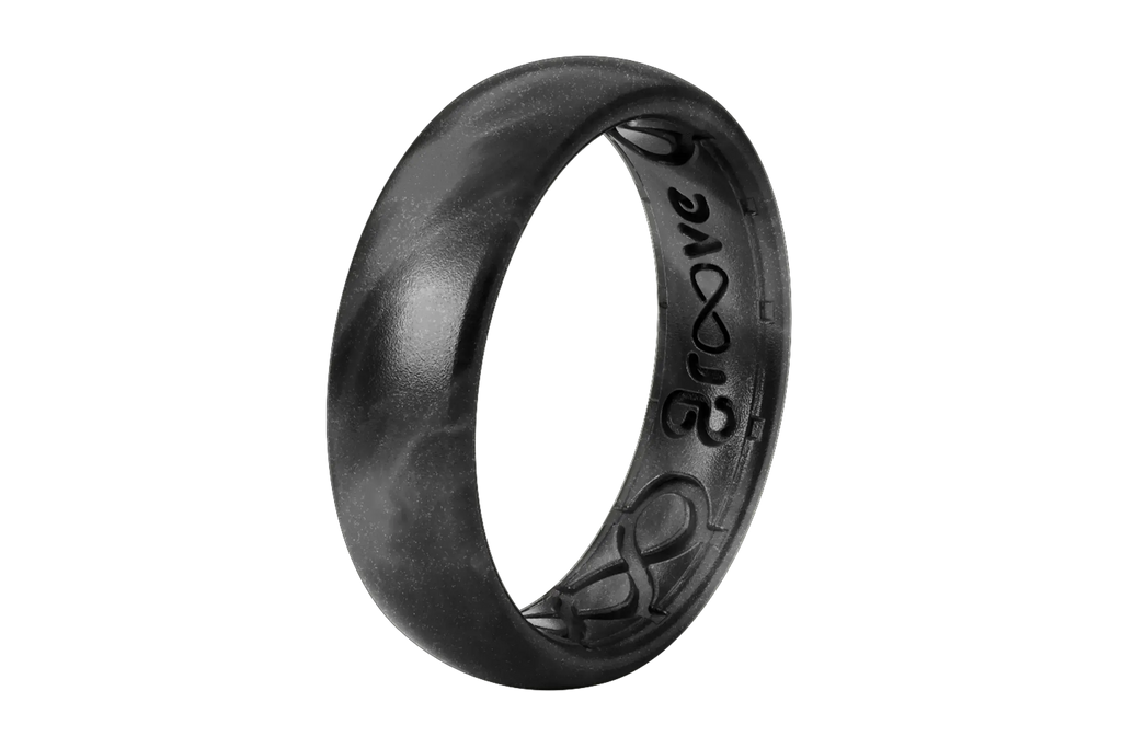 Solid Black Pearl Thin Ring