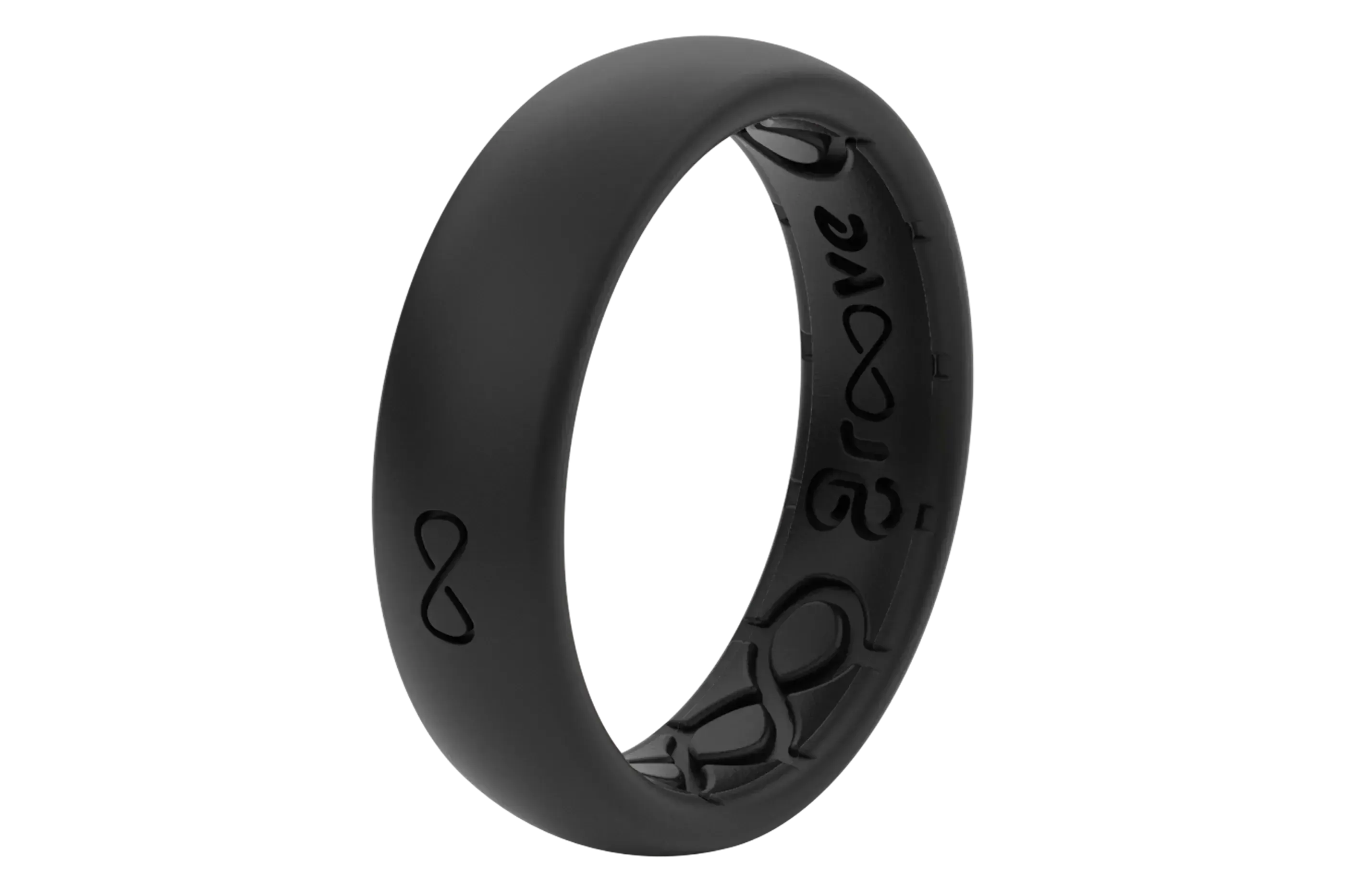 Solid Midnight Black Thin Ring