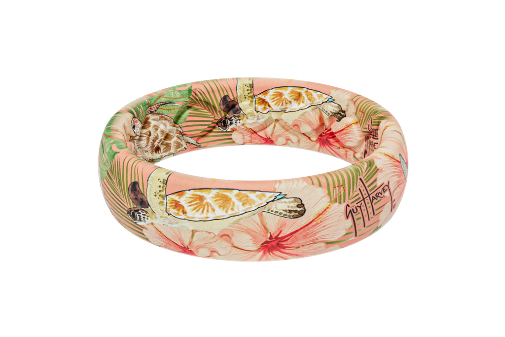 Guy Harvey Floral Turtles Thin Ring