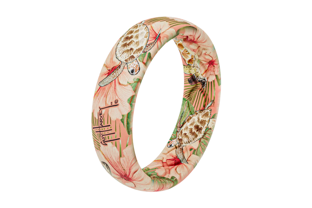 Guy Harvey Floral Turtles Thin Ring