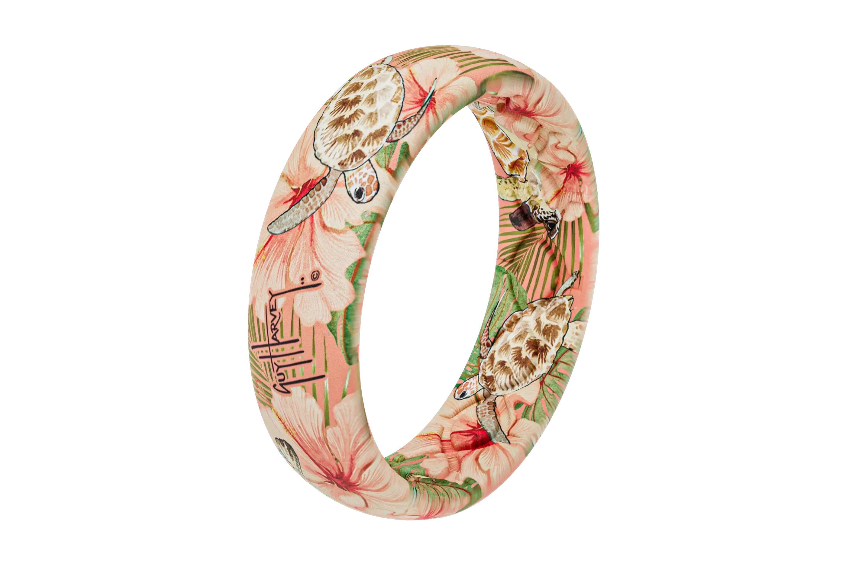 Guy Harvey Floral Turtles Thin Ring