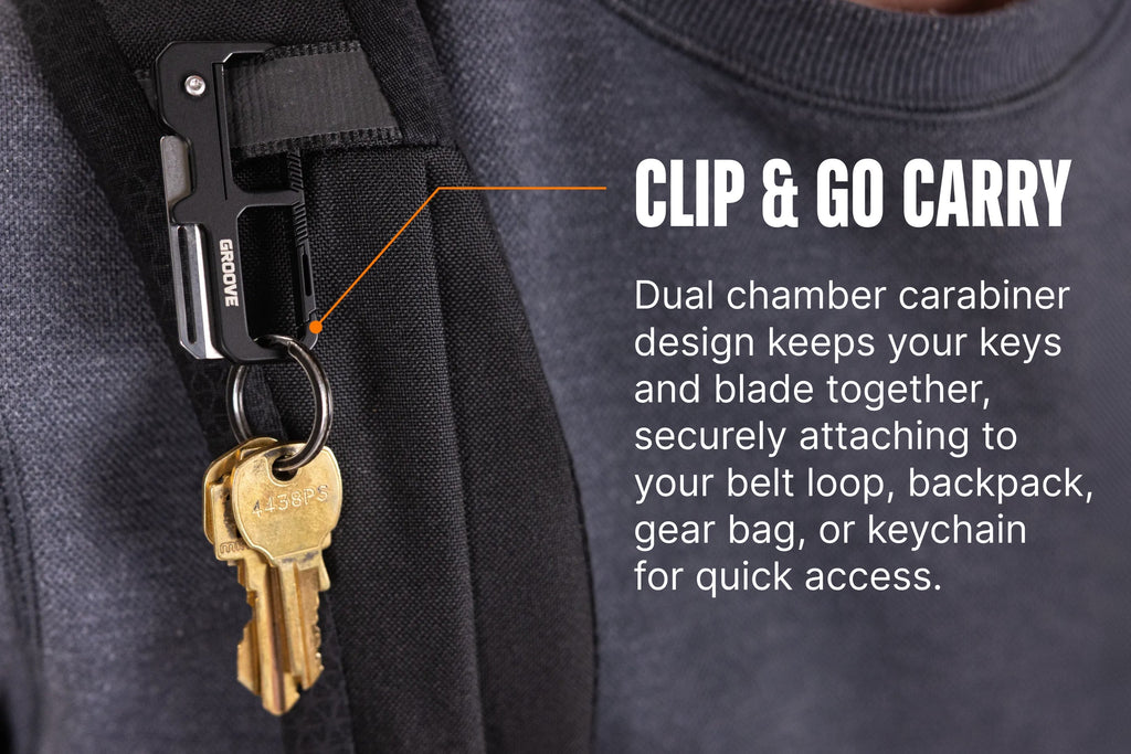Groove® Carabiner Knife - Black