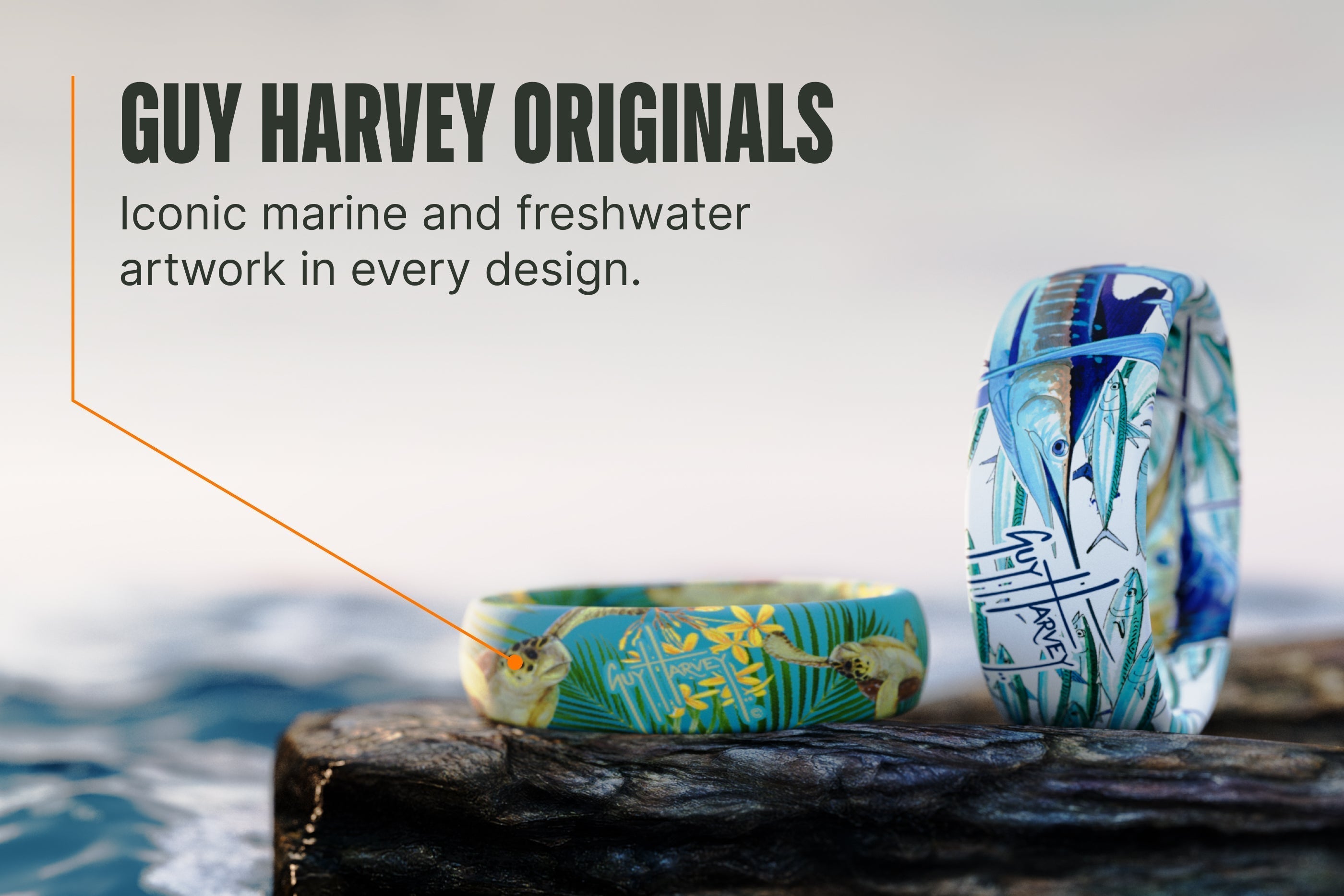 Guy Harvey Trout Species Thin Ring