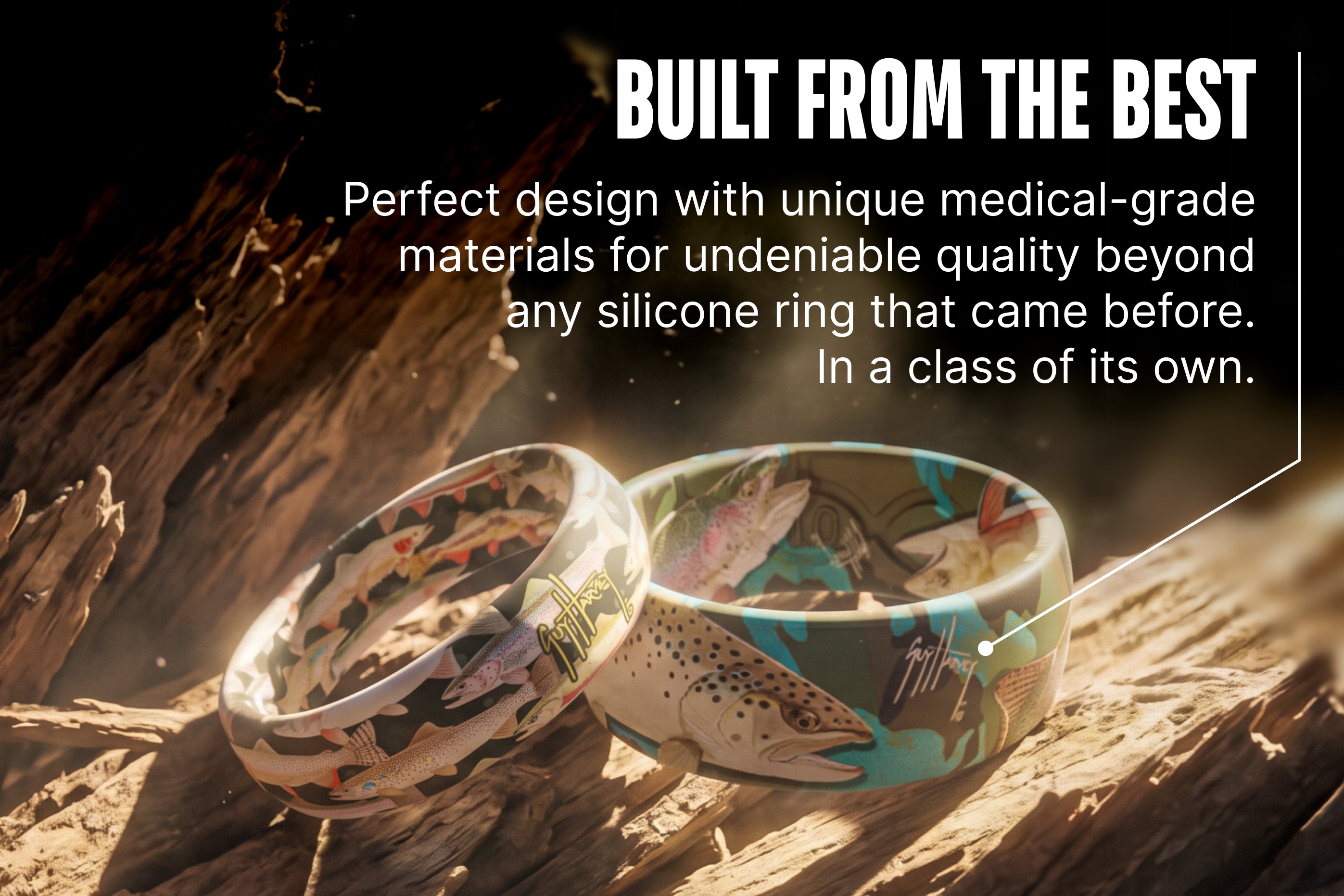 Guy Harvey Trout Species Thin Ring