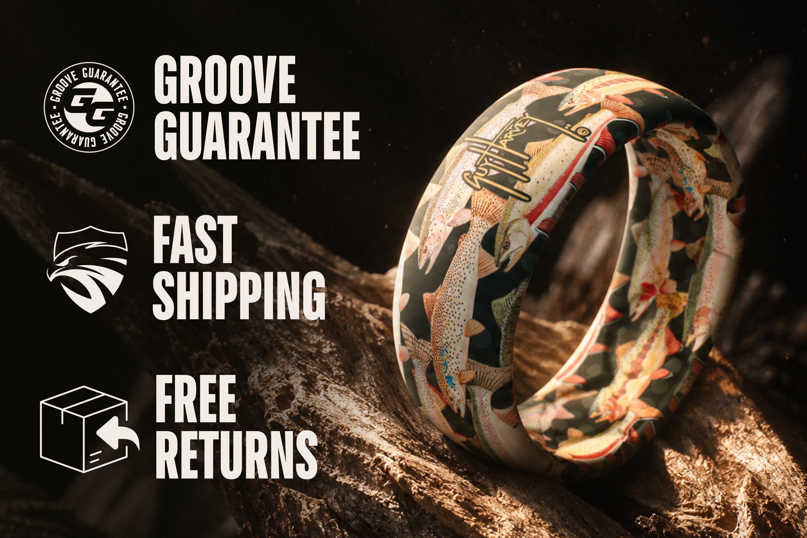 Guy Harvey Trout Species Thin Ring
