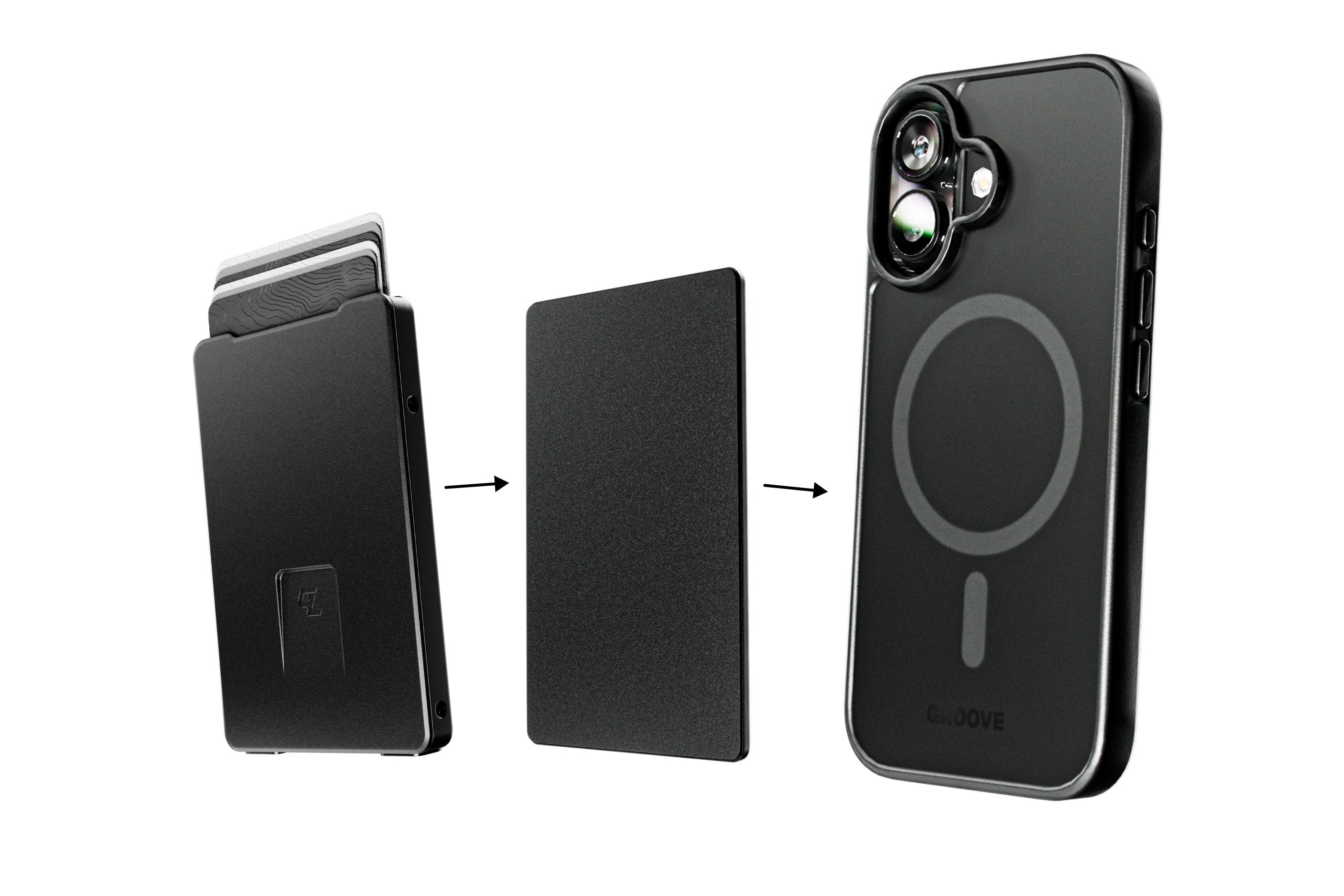 Groove Smart Wallet Trace with MagSafe - Midnight Black