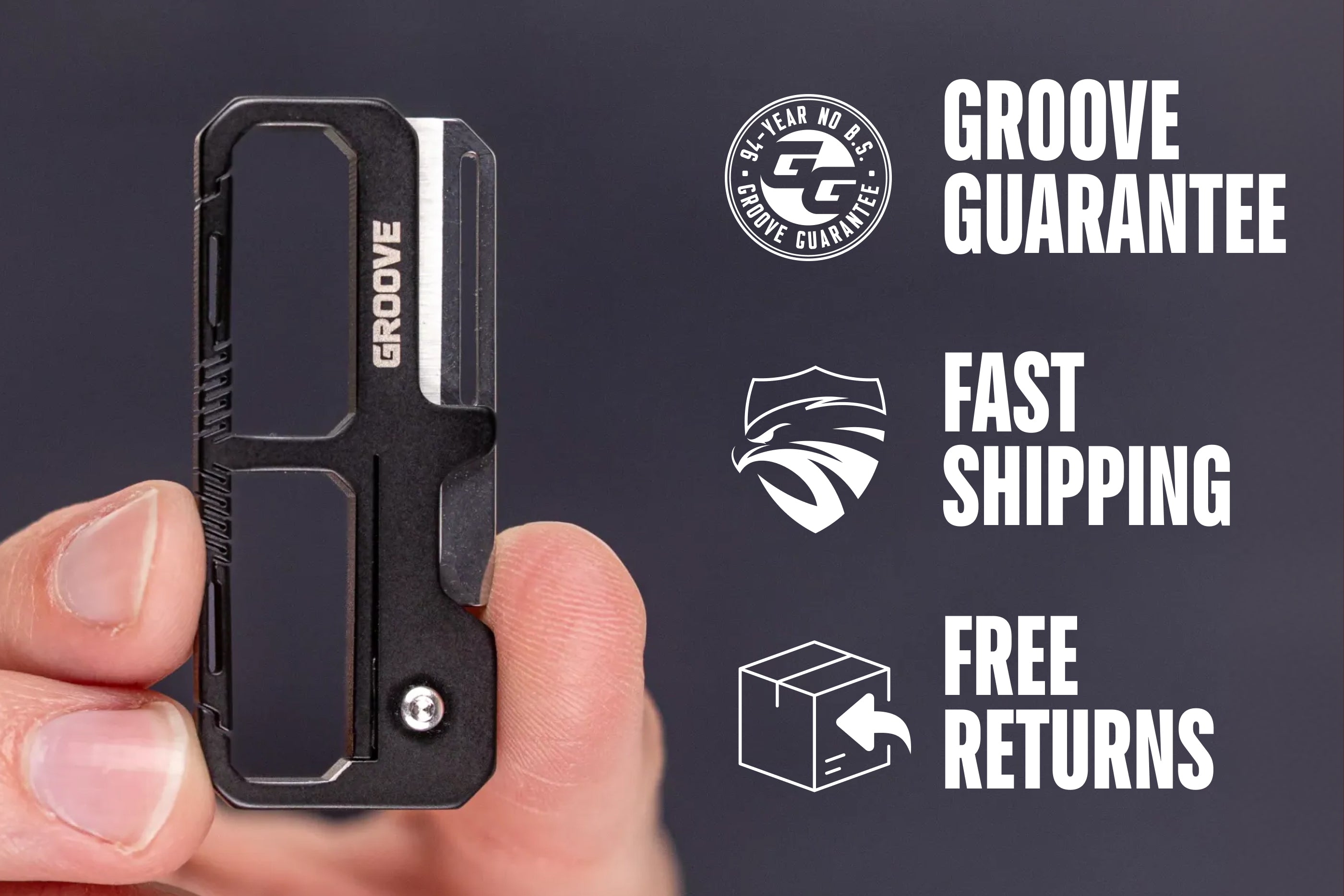 Groove® Carabiner Knife - Black