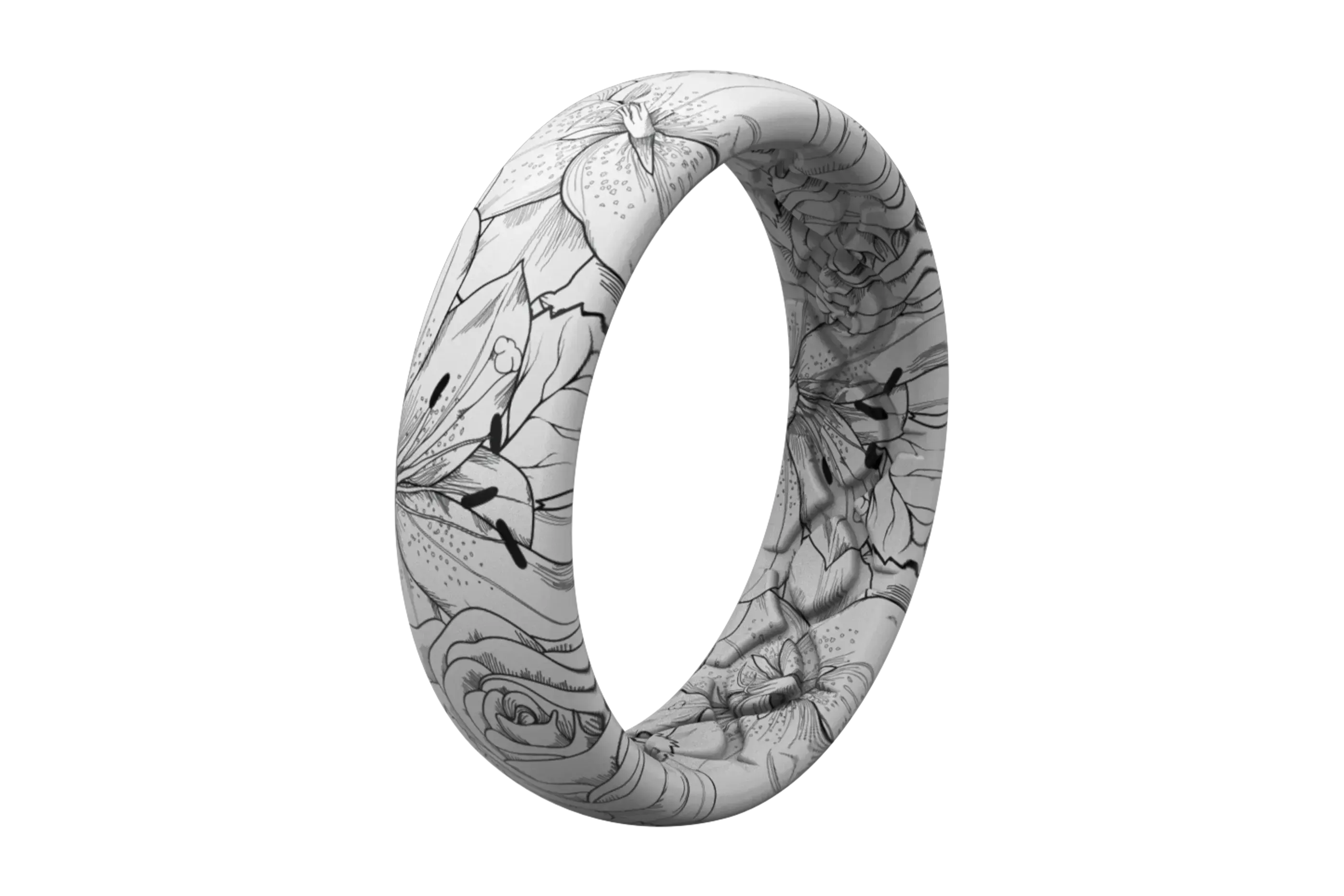 Winter Rose Thin Ring