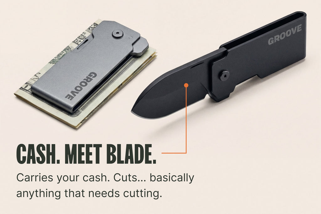 Groove® Money Clip Knife - Silver