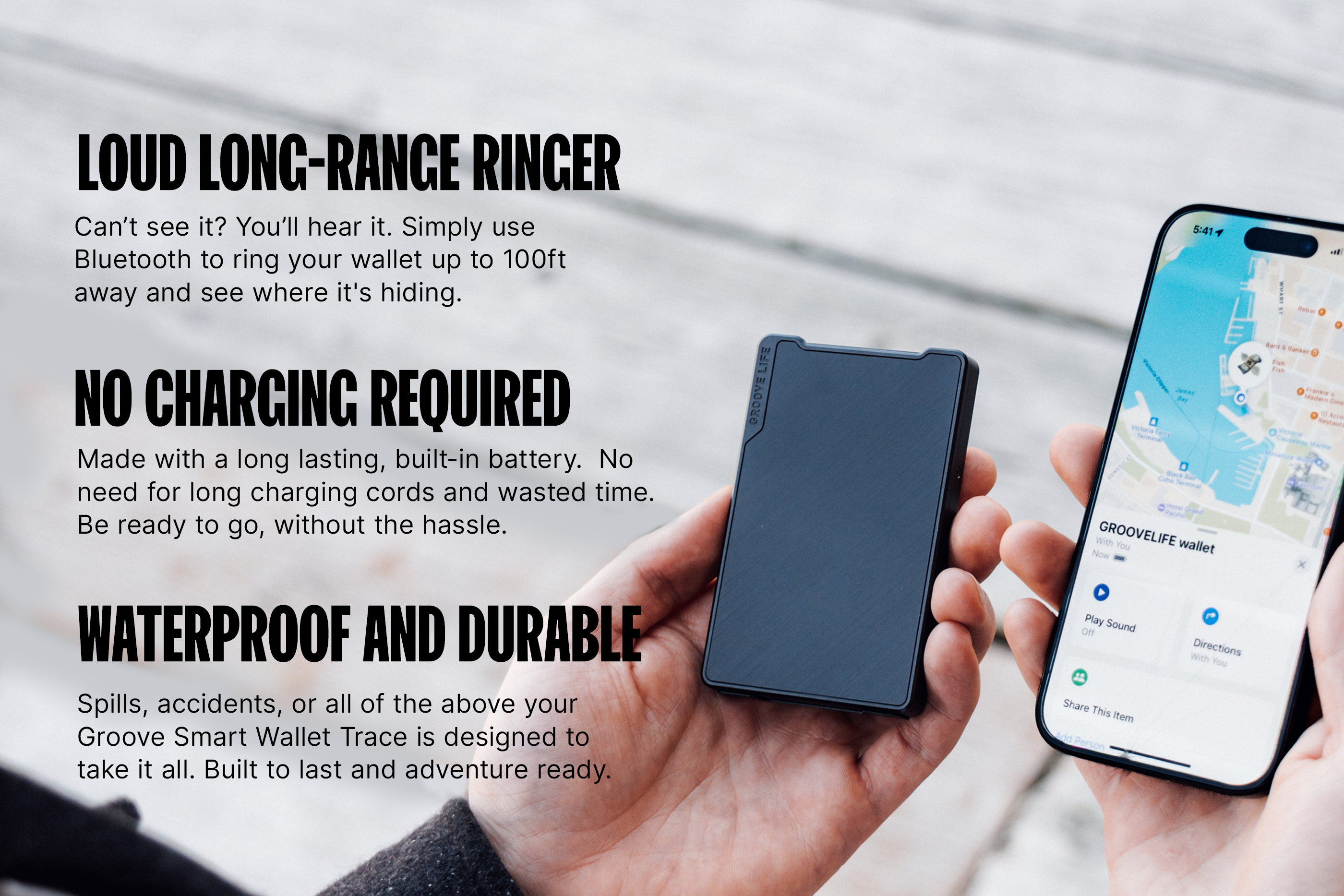 Groove Smart Wallet Trace - Midnight Black