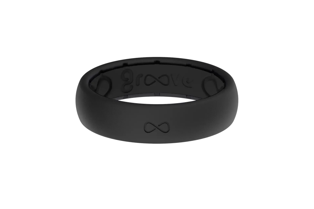 Solid Midnight Black Thin Ring