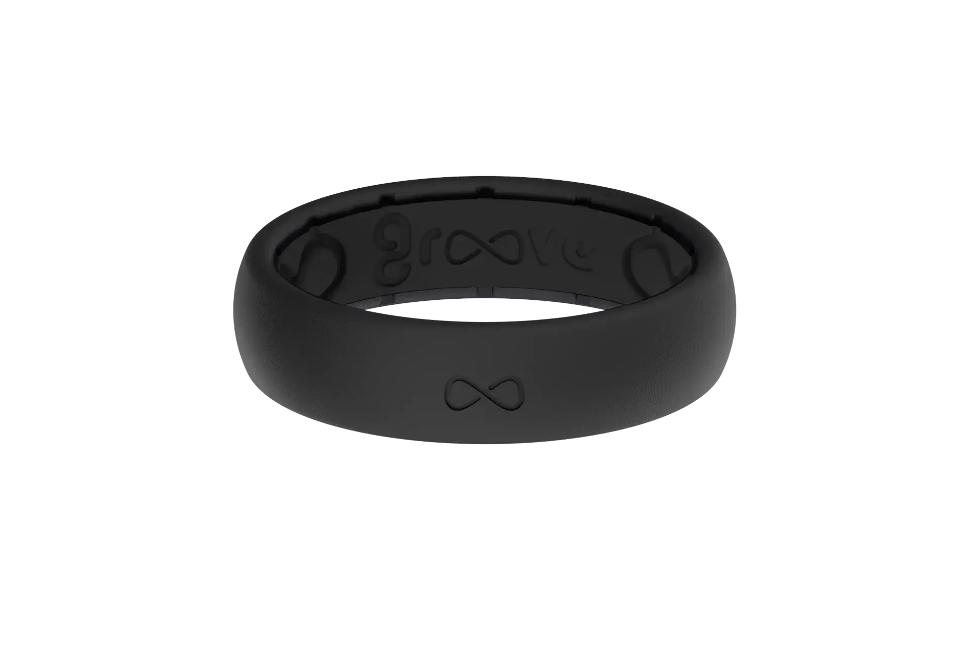 Solid Midnight Black Thin Ring